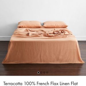 Terracotta 100% French Flax Linen Flat Sheet full